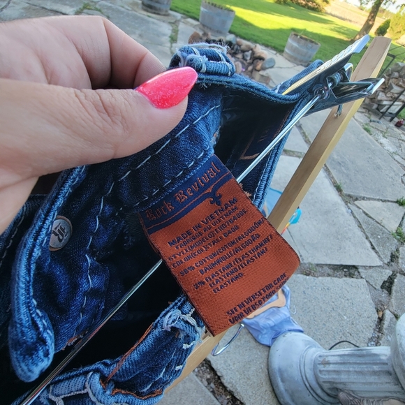 Rock Revival Tali Boot Mid Rise Jeans Embroidered Rhinestone sz 28 Medium Wash - Picture 6 of 11